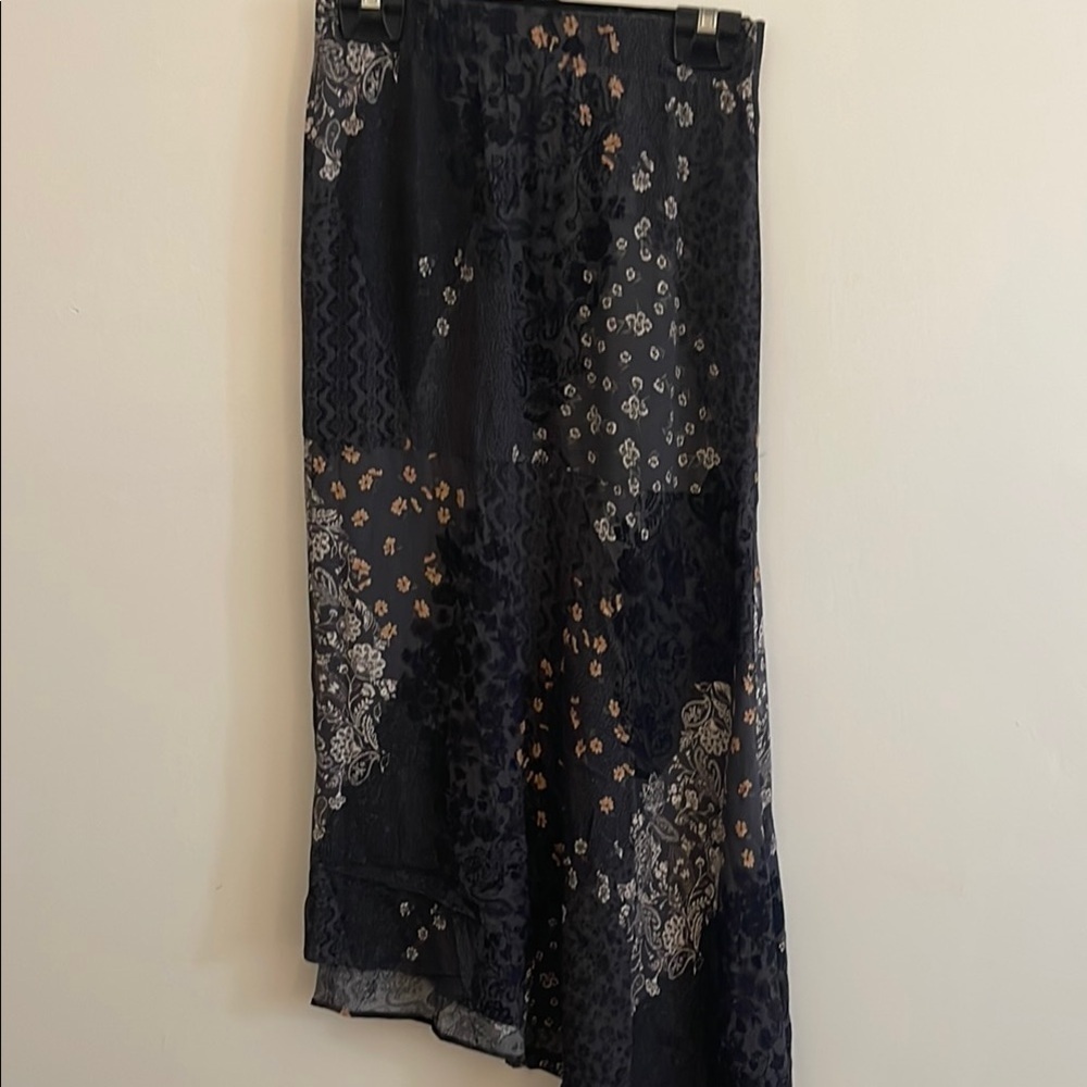 Penningtons Black and Gold Asymmetrical Maxi Pencil Skirt